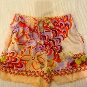 Zara silk printed shorts